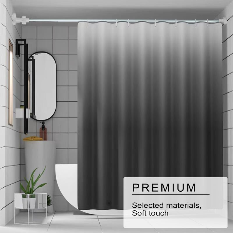 TIKABC Shower Curtain Liner, 4G PEVA Shower Liner, Plastic Waterproof Shower Curtains, with Grommet Holes and 3 Magnetic Weights(Gradient Grey) - Image 2